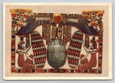 Tutankhamun Pectoral Winged Scarab Isis Nephthys Egyptian Postcard L&L Cairo