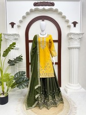 SALWAR KAMEEZ PAKISTANI INDIAN WEDDING PARTY WEAR DRESS BOLLYWOOD SUIT SHARARA