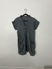 Meo Meli Gray Linen Dress With Pockets 