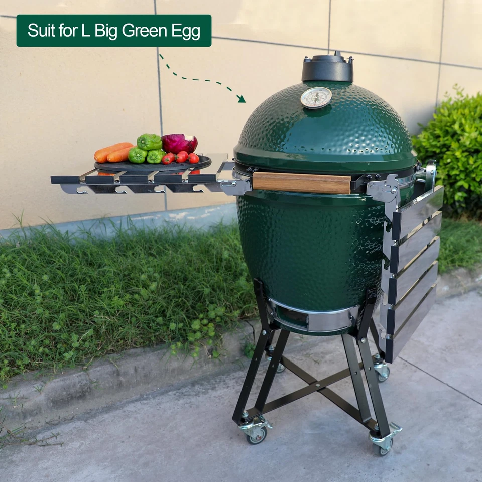 Estantes laterales plegables de acero inoxidable, par de 2, aptos para huevo verde grande... Foto 2 de 4