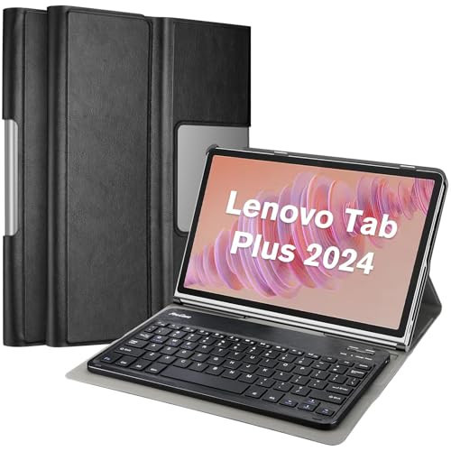 Hülle mit Tastatur für Lenovo Tab Plus 11,5 Zoll 2024, PU Leder Case mit - Bild 4 von 8