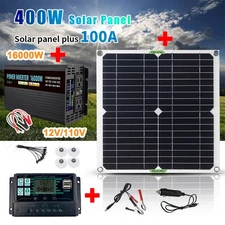 16000W Complete Solar Power Generator 100A Solar Panel Kit Home 110V Grid System