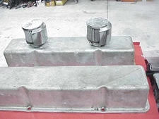 Circle Track Stamped Steel Valve Covers & Chrome Breathers for SB Chevy  IMCA