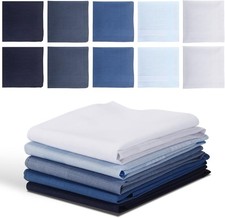 10 pack men's handkerchiefs 100 Pure Cotton 16 inch Large Mens Pocket Square Ha
