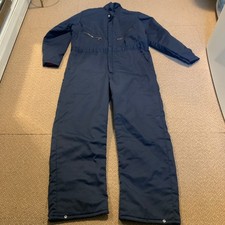 Big Ben by Wrangler Quilted Utility Coveralls Navy Made in USA Talon Brass XL
