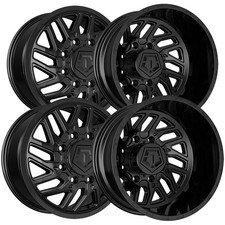 Set Of 4-17 Inch Tis 544b Dually 8x6.5 Gloss Black Wheels Rims