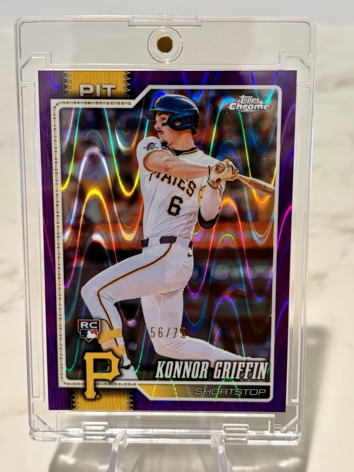 2026 Topps Chrome Konnor Griffin #74 Purple RayWave /75 Rookie RC Pirates Rare