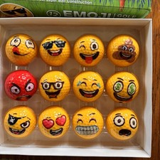 Oji Moji Premium Emoticon Unique Professional Practice Golf Balls 12pack New
