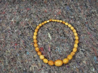 Bernstein Perlen Oliven Art Deco Butterscotch Kette Bastler