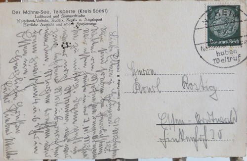 Alte Ansichskarte von 1936 Möhne-See bei Körbecke - Bild 2 von 2
