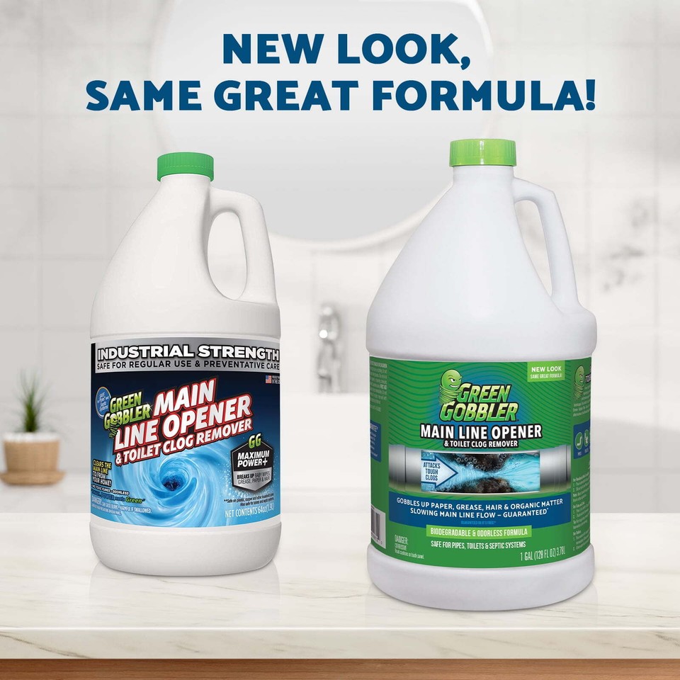 Green Gobbler Main Line Drain Opener and Clog Remover Liquid 1 Gallon