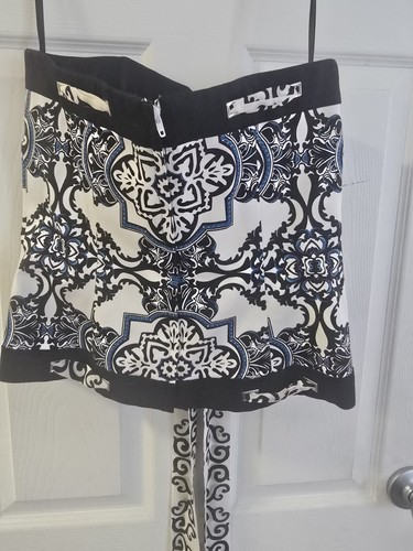 White House Black Market Blue Black Ribbon Strapless Bustier Corset Top Size 6  - Picture 6 of 6