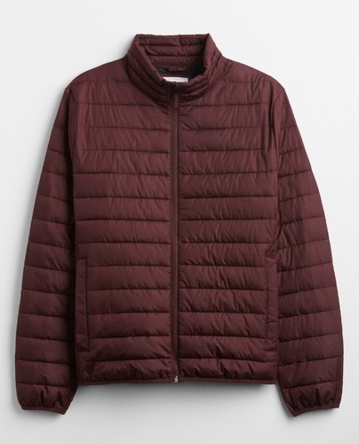 GAP ColdControl Lightweight Puffer Jacket Burgundy Water Resistant Men Sz SMALL - Picture 3 of 4