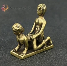Brass Sex Position Figure Statue Amulet Handwork Craft Collection