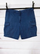 Lands' End Mens Cargo Shorts Size 40 Blue Traditional Fit Pockets 100 Cotton