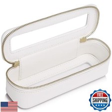 Pinkmik Makeup Brush Case Clear Travel Cosmetic and Toiletry Bag Slim Makeup