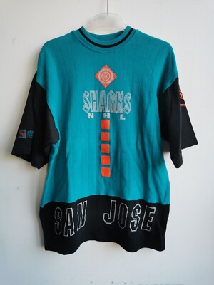 Vintage Campri Teamline NHL San Jose Sharks Chisholm Shirt L blau-schwarz NOS