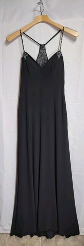 Abito da sera vintage cache con perline nero LBD taglia 2 Hollywood glamour - Foto 20 di 23