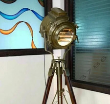 Vintage Theater Stage Nautical Spotlight Industrial Nautical Large With Tripod