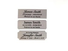 1x3 Custom Engraved Sublimation Aluminum Plate Plaque Name Tag Memorial Urn