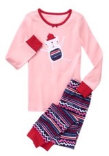 NWT Gymboree Girls Royal Red Holiday Bear Pink Pjs Size 12-18 M