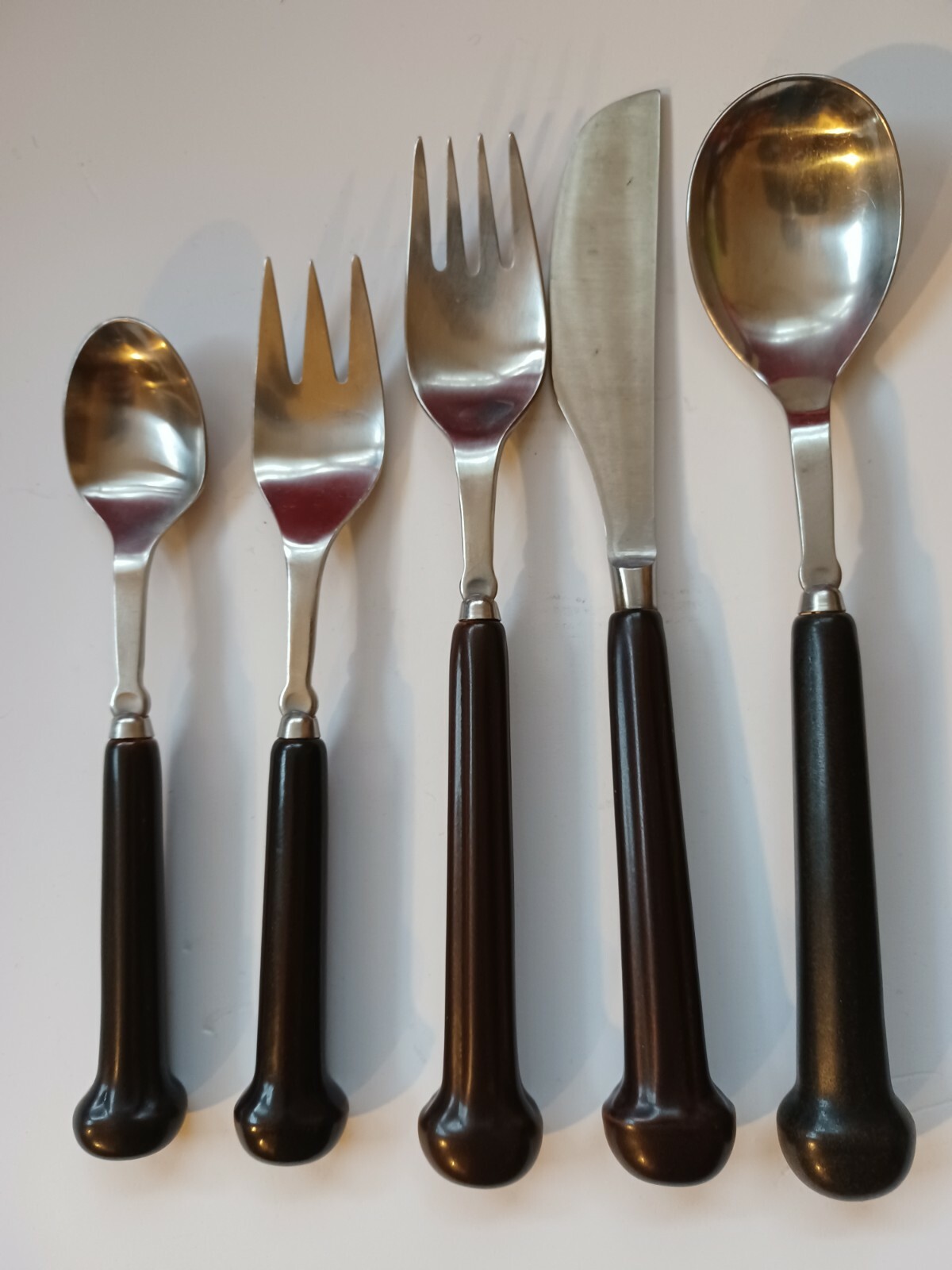 Denby SAMARKAND ARABESQUE BROWN Stainless Silverware 5 piece place