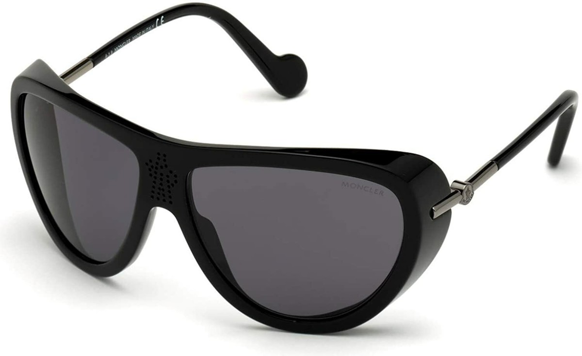 Moncler ML0128 01D Black POLARIZED Lens Plastic Aviator