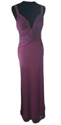 unique Kleid Abendkleid Abiballkleid lang Cocktailkleid lila beere  NEU S 36 38