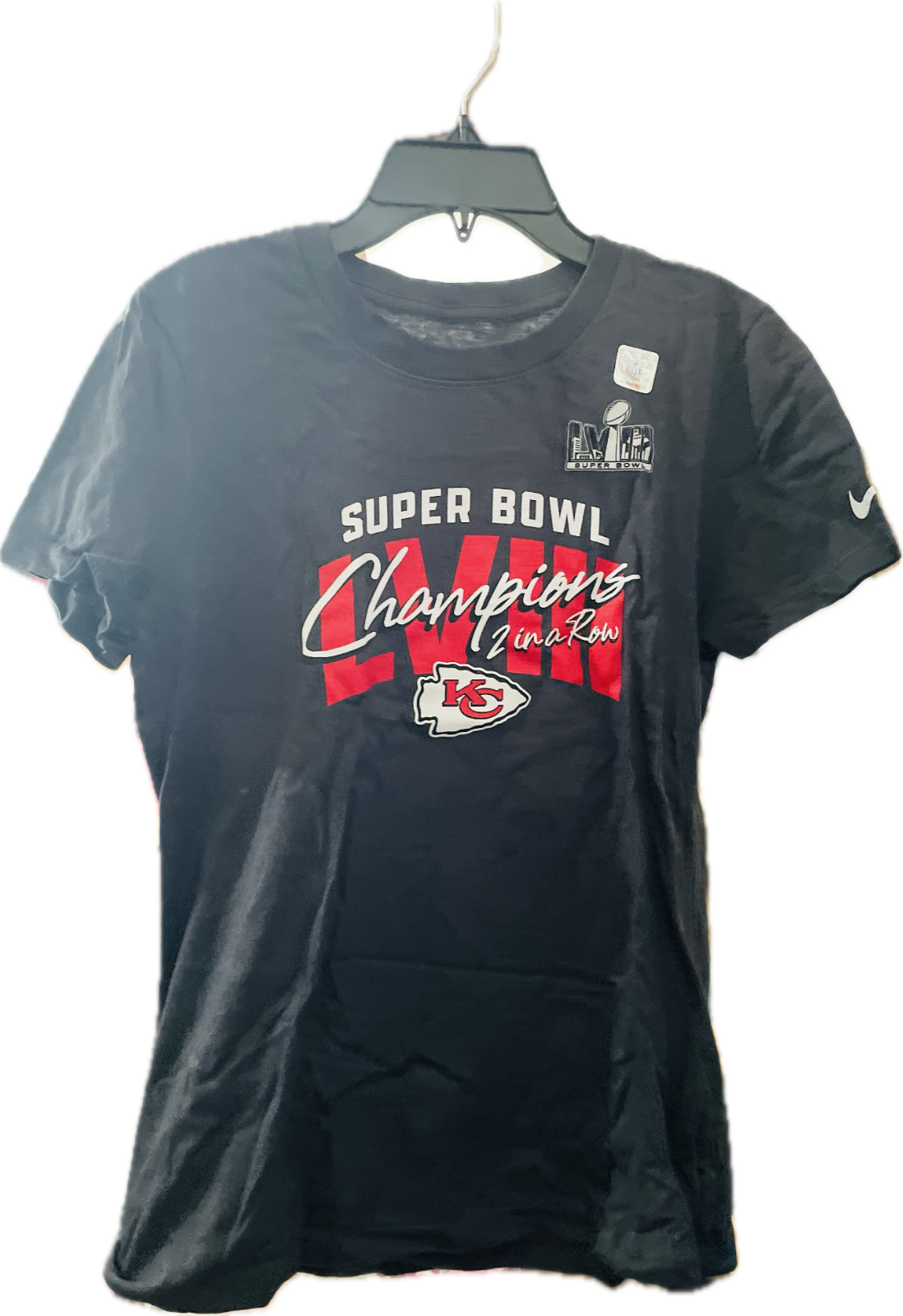 NUOVA T shirt Kansas City Chiefs Super Bowl 53 Championship 2 di fila taglia S