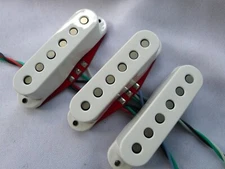 Noiseless Modern Style Pickups For Strat Guitar Sets of 3  White Cover