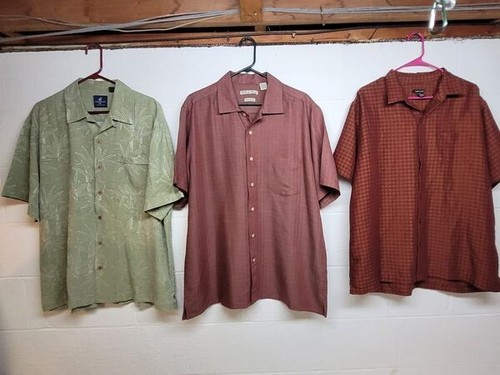 lot of 3 casual short sleeve button up shirt 3 pack size xL  / we3867 r4 - Picture 2 of 4