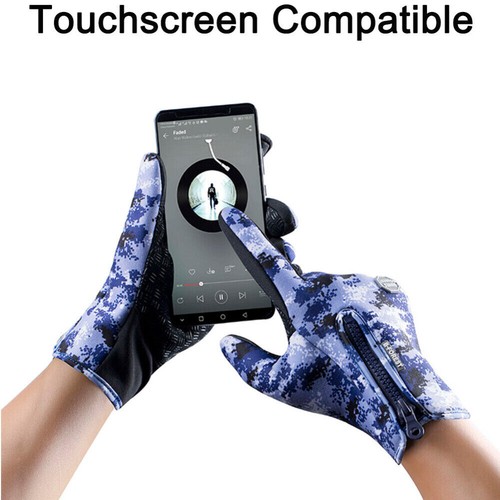 Sports Full Finger Gloves Windproof Thermal Touch Screen Fleece Cycling Gloves - Picture 4 of 16