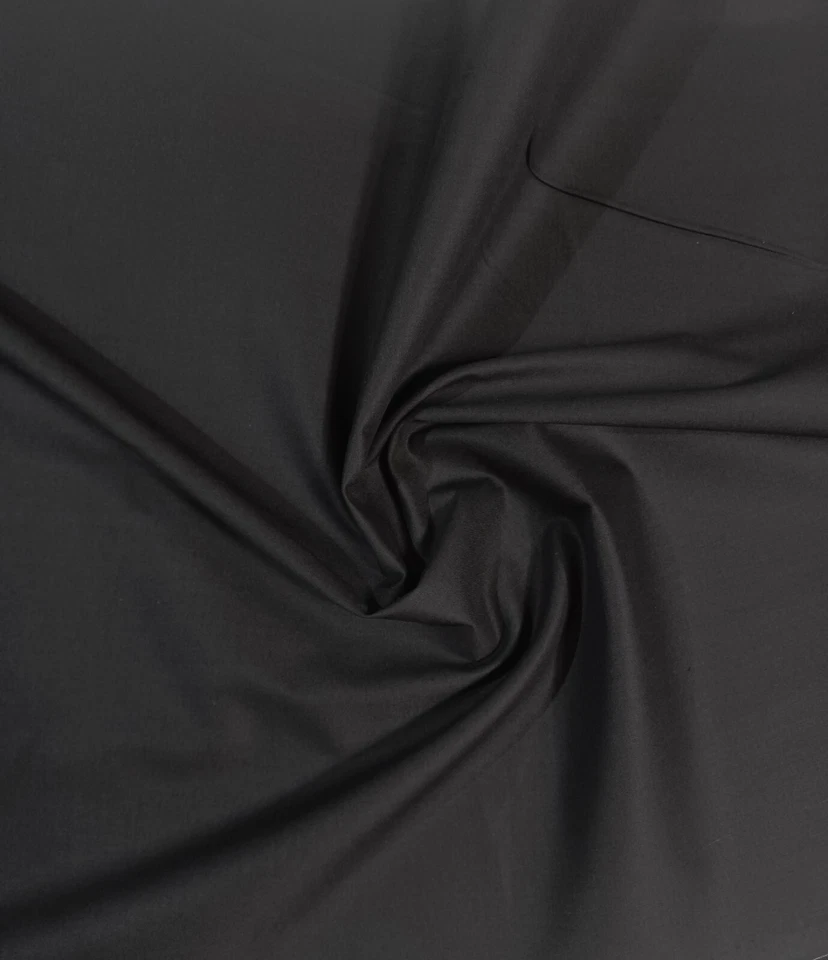 Solid Black Algodón Cotton Quilting Fabric Work Apparel Shirting - Image 2 of 4