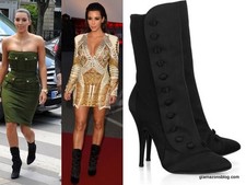 Balmain Black Satin Boots Sz 36 = Us 5.5-6  Nwob