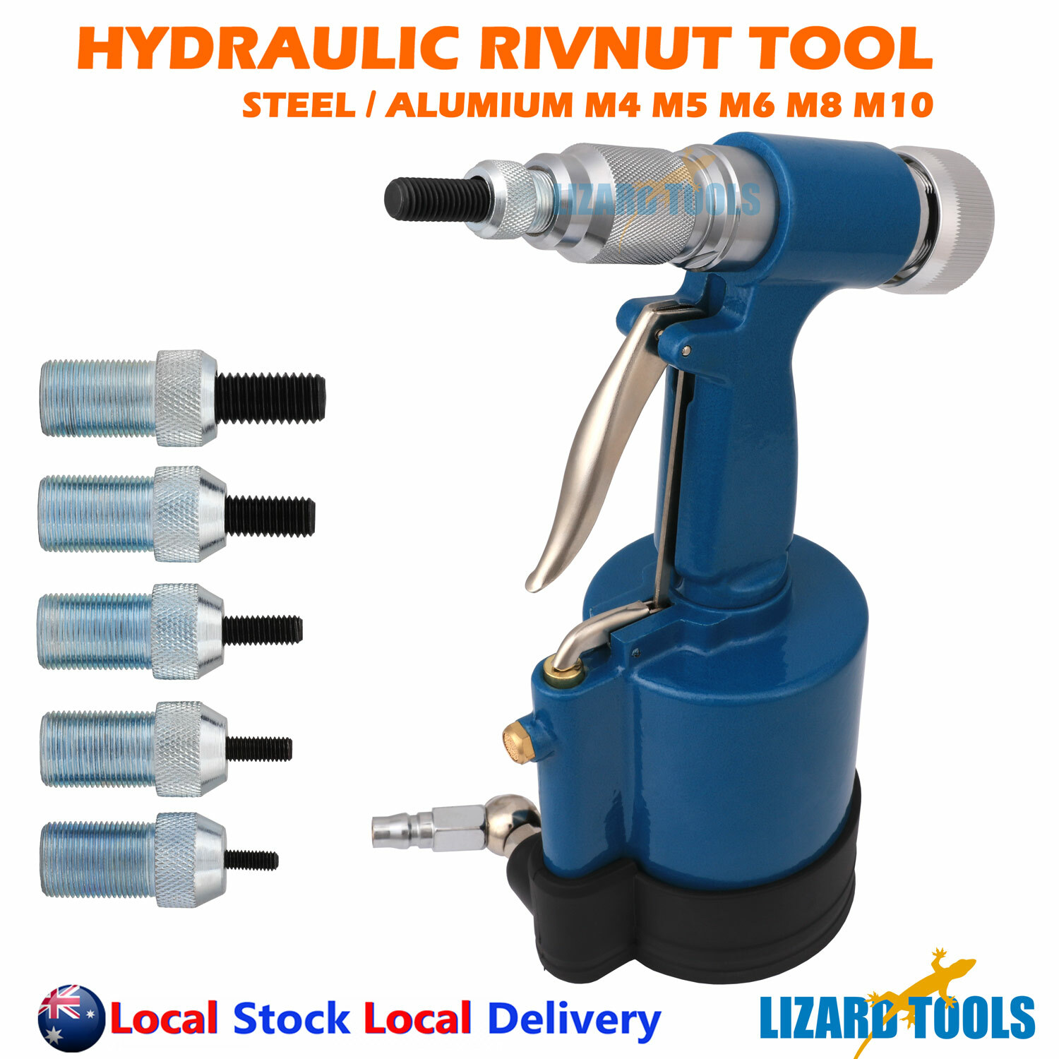 Air Hydraulic Rivnut Nutserts Gun Pneumatic Riveter Rivet Nut Tool M4-M10 