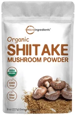 Micro Ingredients Organic Shiitake Mushrooms Powder, 8 oz, GMO Free, Filler Free
