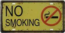 Vintage Metalltafel NO SMOKING 30 x 15 cm