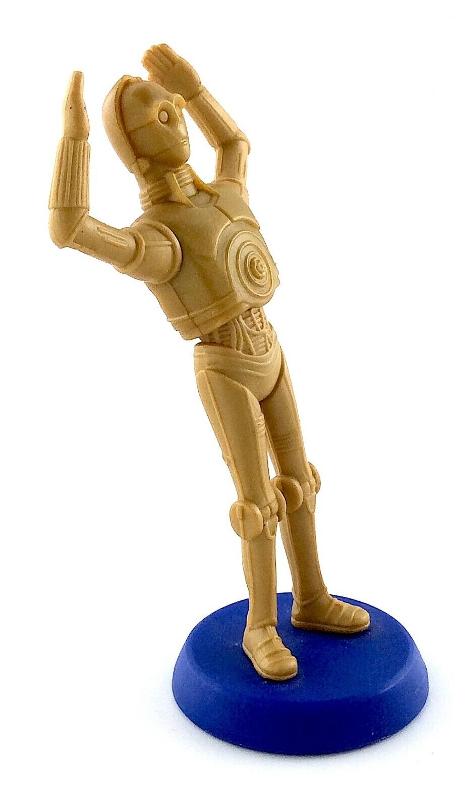C3PO Plastic Bobble Figure Star Wars Gold On Blue Base Stand 4.25in L742