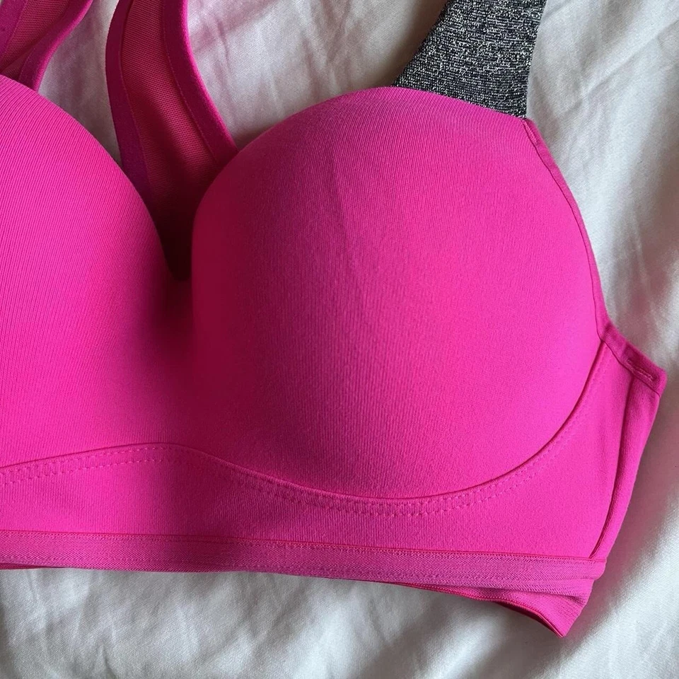 Victoria’s Secret Sport (VSX) Bright Pink and Gray Shimmery Sports Bra  - Image 4 of 4