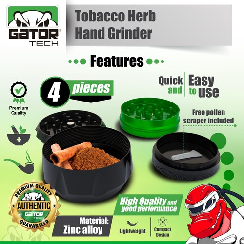Tobacco Herb Grinder Spice Herbal Metal Smoke Crusher 2.0” Hand Handle Muller - Picture 2 of 14