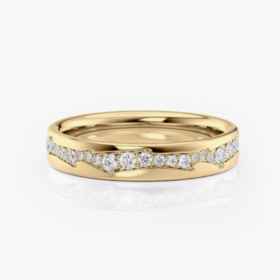 Bague Diamant De Laboratoire 0.60 Carats E VVS2, Or Jaune 14K - Neuf Sans Emballage, Taille Ajustable
