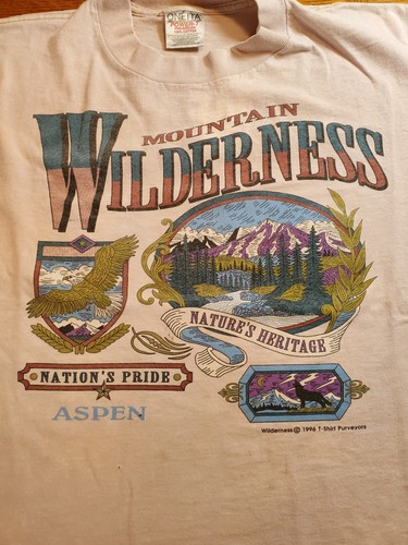Vintage 90’s Aspen Colorado Pink Wilderness Large Short Sleeve Shirt Outdoor - Picture 5 of 15