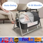 Portable Electric Baby Swing Cradle Bassinet Rocking Crib Infant w/Bluetooth NEW