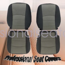 For 2011 2012 Dodge Ram 1500 Driver & Passenger Bottom & Back Seat Cover Gray