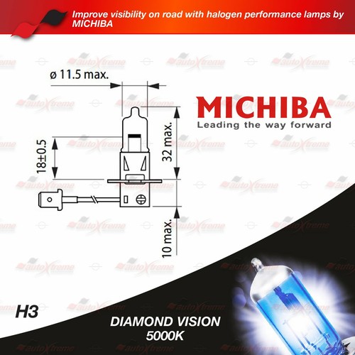 2x H3 12V 453 5000K WHITE MICHIBA Headlight Bulbs Globes Xenon Lamps 55W PK22s - Picture 6 of 10