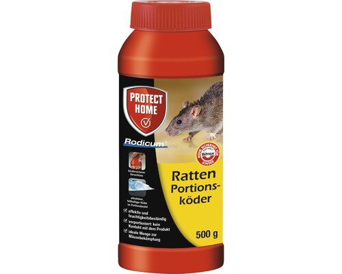 Rattenköder Portionsköder Protect Home Rodicum 500 g für Köderbox, Köderstation - Bild 1 von 8