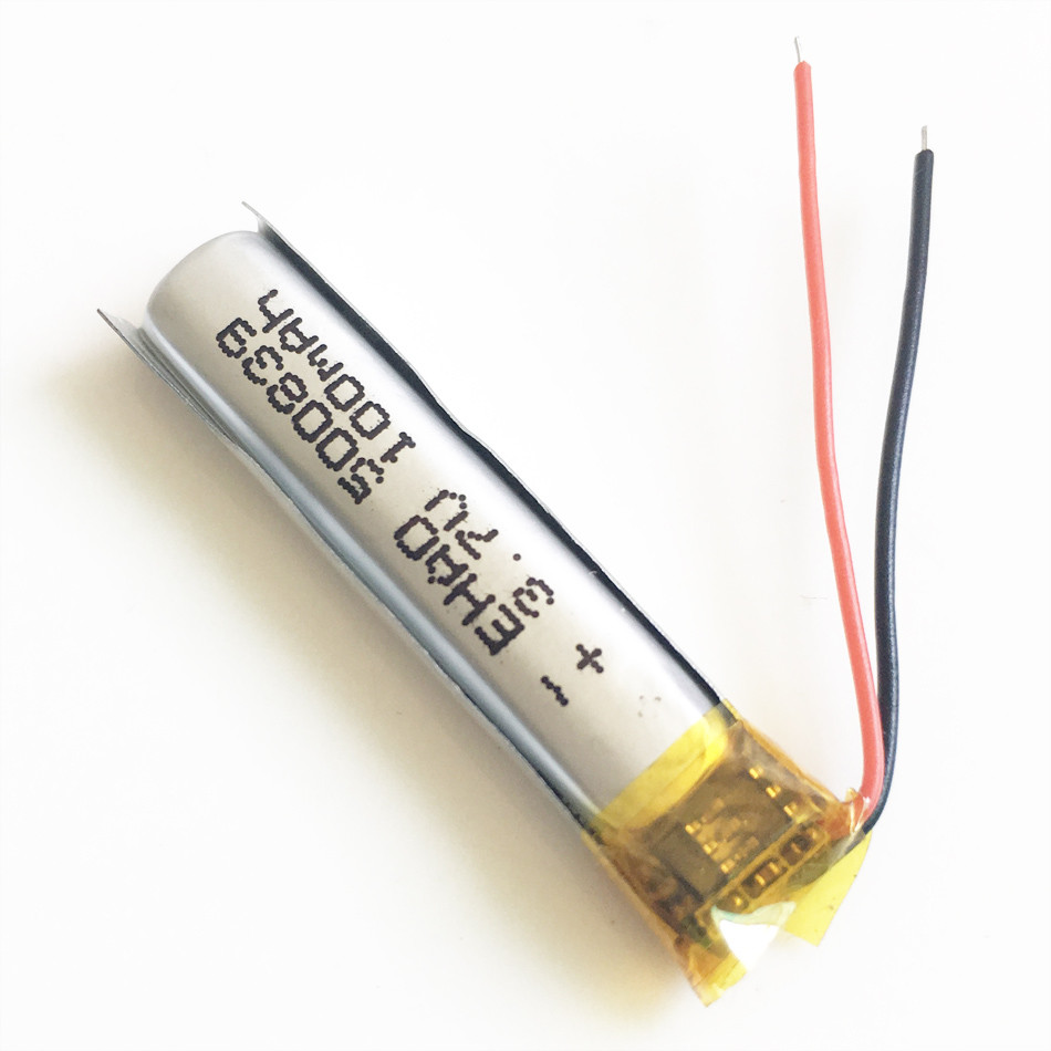 Batteria LiPo 3.7V 100mAh 500839 &ndash; Ricaricabile Per MP3, Penne Lettore, Bluetooth