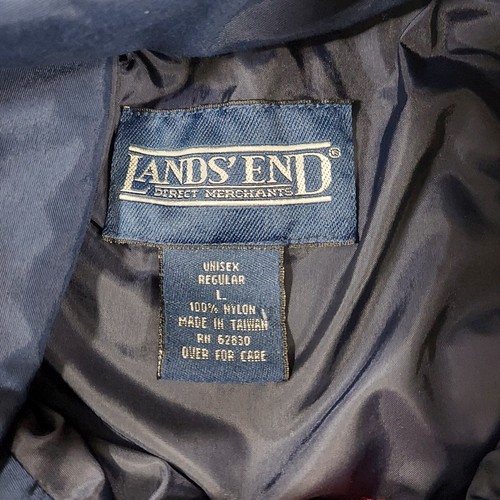 Vintage Y2K Lands End Unisex Jacket Pullover Windbreaker Large Hooded Half Zip - Picture 10 of 16