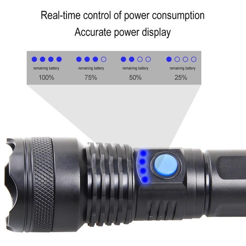 Torcia LED ricaricabile USB super luminosa lampada impermeabile ad alta potenza} - Foto 7 di 13
