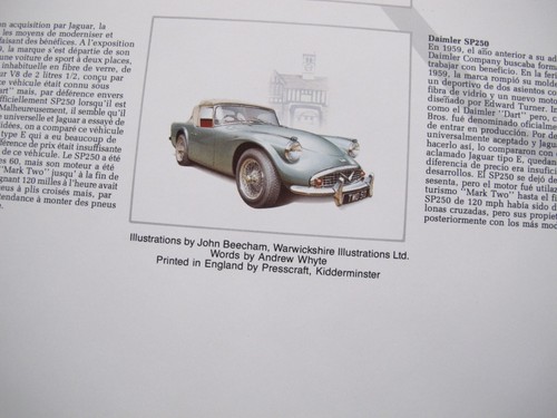 PALADIN JAGUAR REIGATE DEALER CALENDAR 1988 XK150 XJ6 E-TYPE XJ5.3C 54 x 52cm - Picture 9 of 9